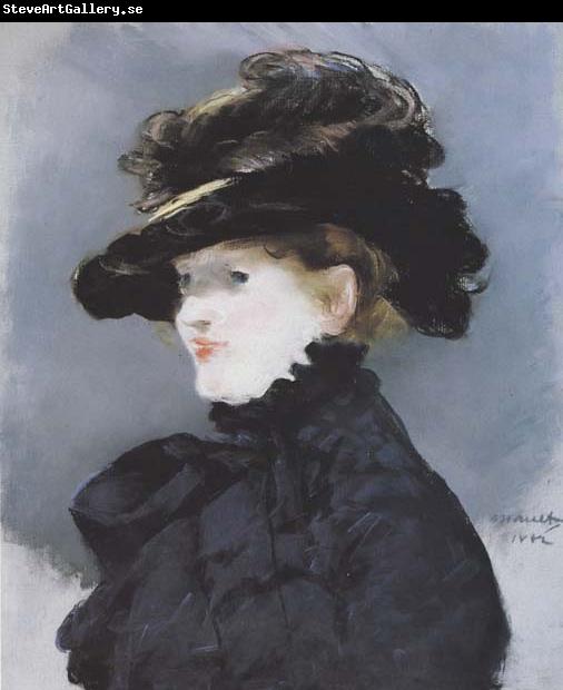 Edouard Manet Mery Lauent au chapeau noir Pastel (mk40)